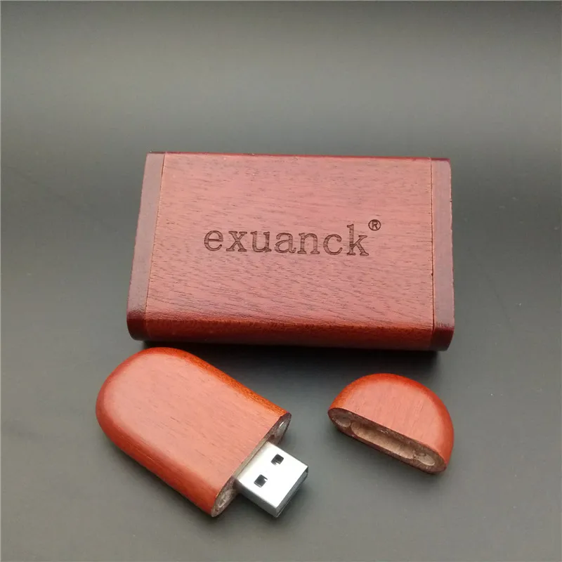 Exuanck красное дерево изготовленным на заказ логосом usb 3 0 4 64 ГБ Деревянный бобы
