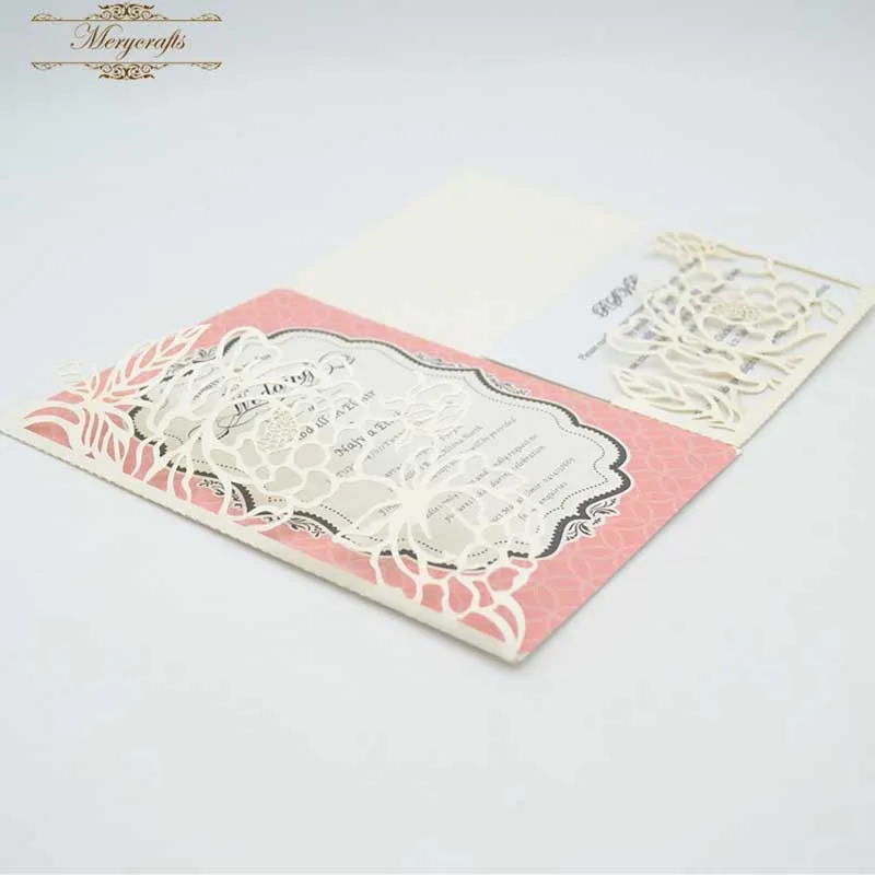 Изысканный горячая Распродажа розовый жемчуг карман лазерная резка