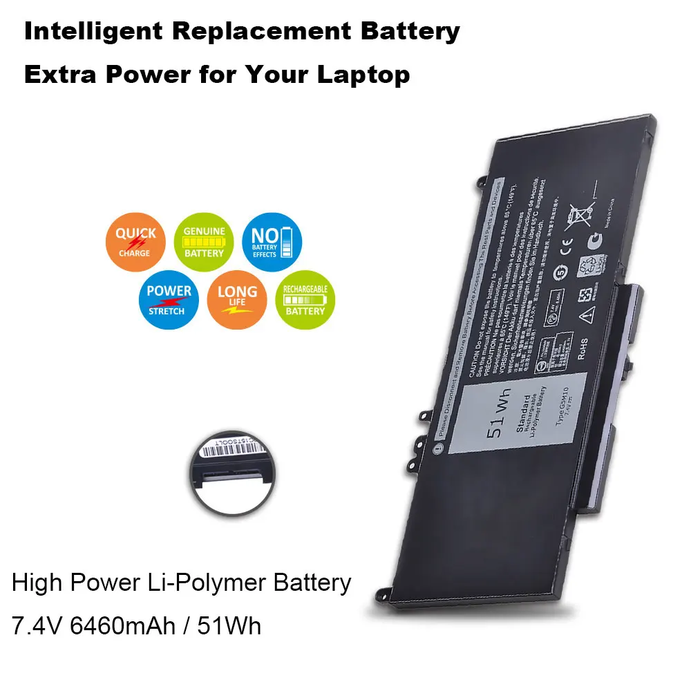 7 4 V 51WH 6064 мА/ч G5M10 ноутбук Батарея для DELL Latitude E5450 E5250 E5550 15 6 &quotG5M10 8V5GX R9XM9 WYJC2