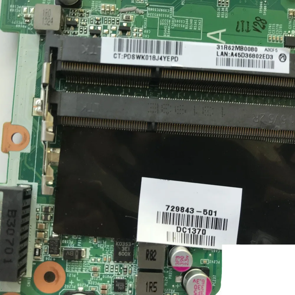 SZWXZY для HP 15-E 17-E Series Материнская плата ноутбука I3-3110M 2 4 ГГц ЦП 729843-501 729843-001 DAR62CMB6A0 100%