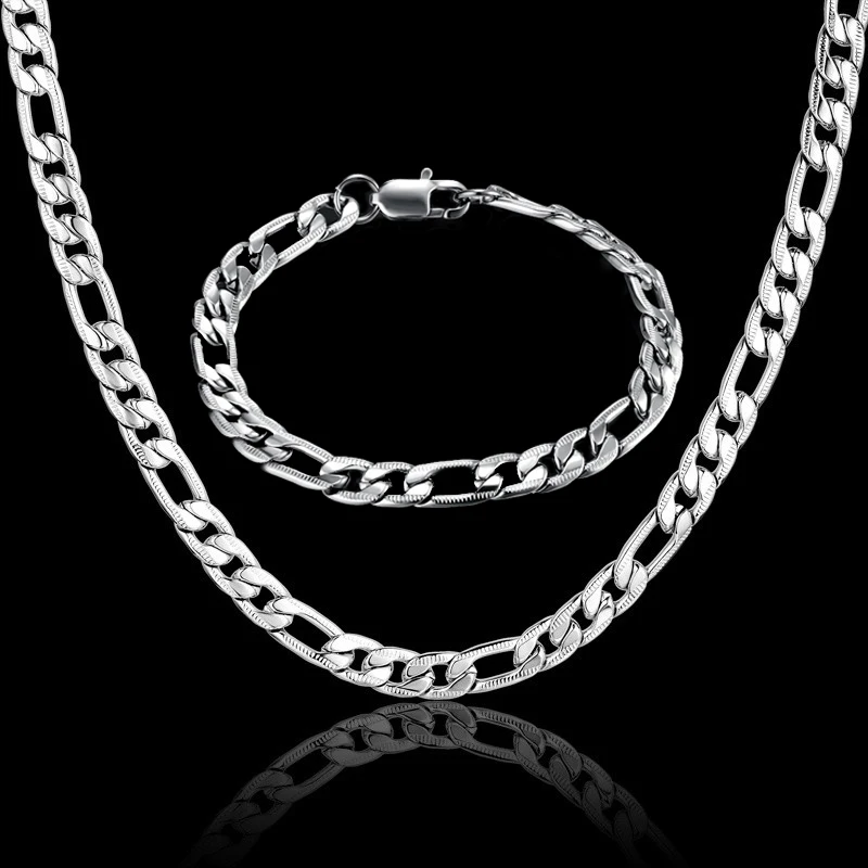 Набор украшений из нержавеющей стали 7 мм мужской золотой костюм кубинская