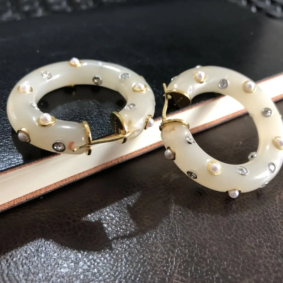 2019 Новые Простые Модные трендовые большие круглые полимерные серьги с