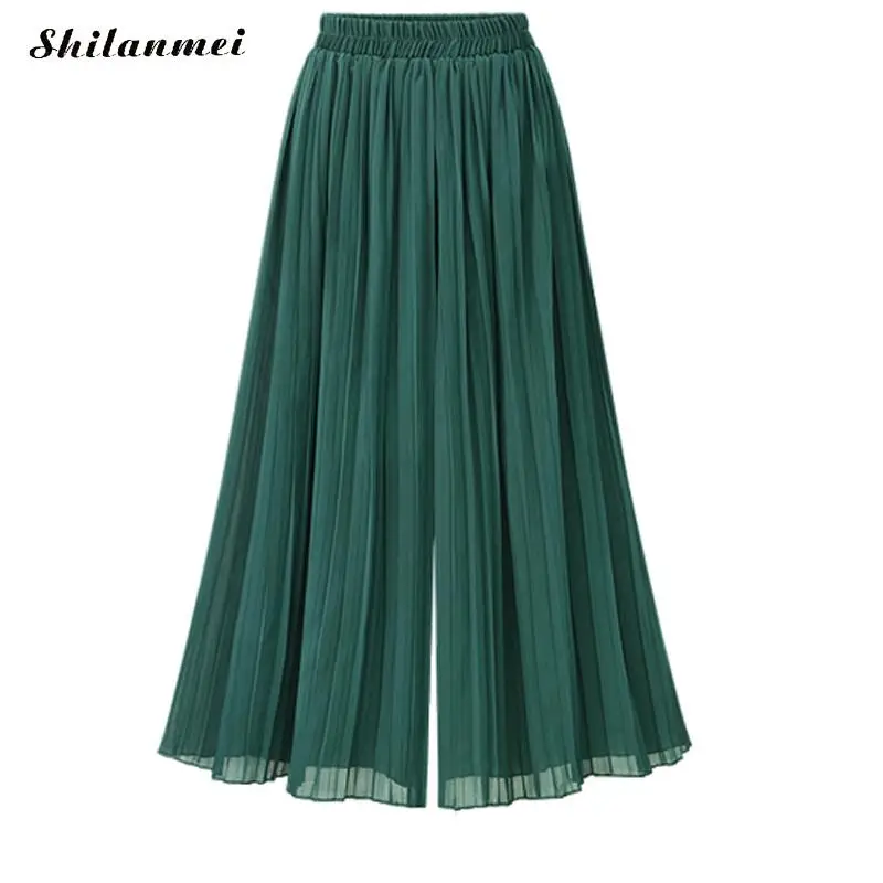 Женские брюки с широкими штанинами повседневные свободные высокой талией