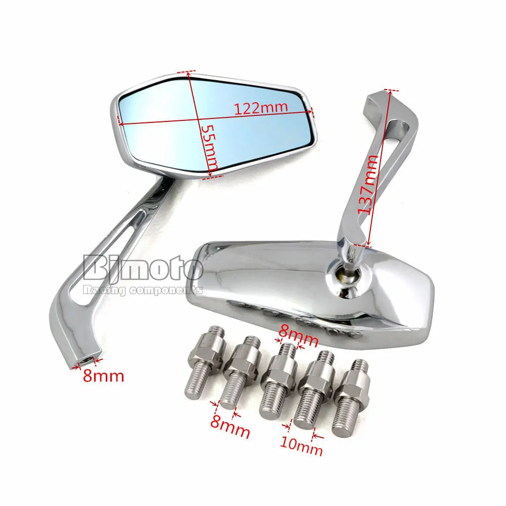 

Universal 7/8" Handlebar Aluminum ' 22mm Bar End Side Rearview Mirror Motorcycle Street Bike Cruiser Chopper ATV Chrome