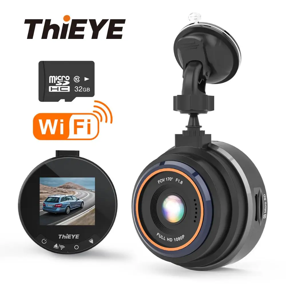 Автомобильный видеорегистратор ThiEYE Safeel Zero + с Wi Fi реальный HD 1080P 170 широкий угол