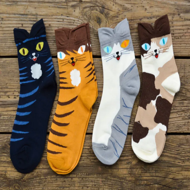 Модный 3d яркий цвет Милая кошка Женская фотография Корейская трубка Harajuku смешная