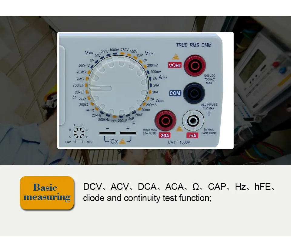 Высокоточный цифровой мультиметр Настольный 4 1/2 True RMS DCV/ACV/DCA/ACA DKTD0122 прецизионный настольный мультиметр Vici VC8045
