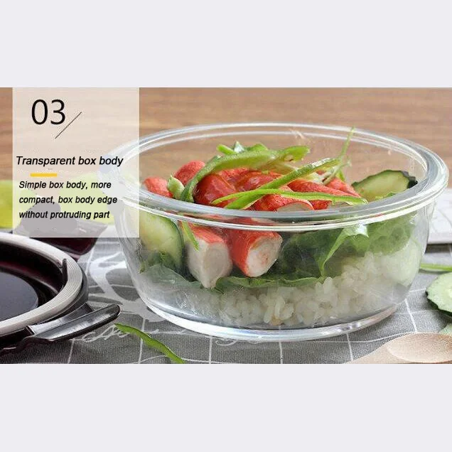 Ланч-бокс стеклянный микроволновый Bento box Коробка для хранения еды школьные контейнеры для еды Переносные Коробки для еды для детей для пикника