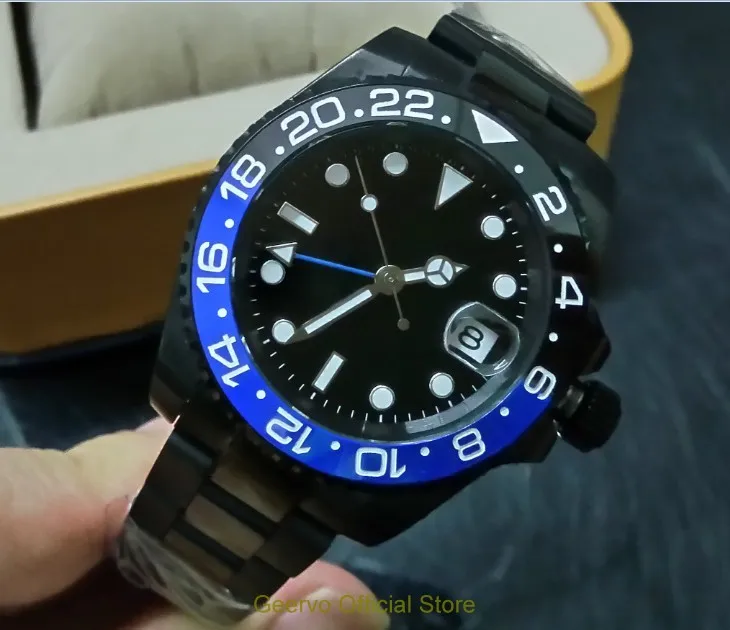 Сапфировое стекло 40 мм GEERVO PVD чехол Азиатский автоматический самовсасывающий