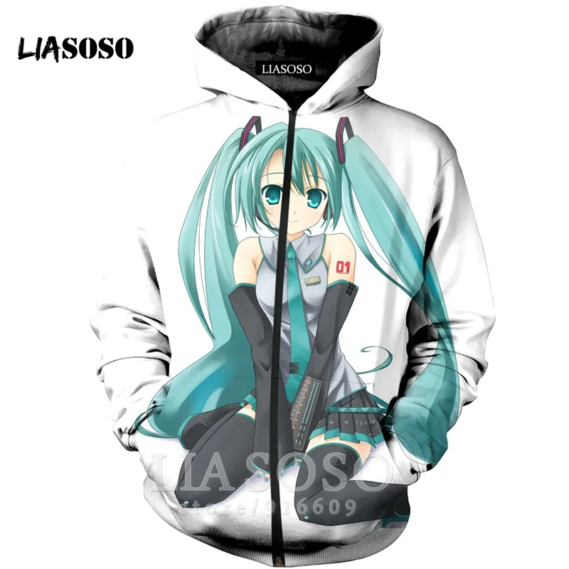 16 Забавные 3D принт унисекс аниме VOCALOID Hatsune Толстовка Miku мяч homme Толстовка Топ Harajuku рубашка на молнии толстовки рок hoodieE594 - Цвет: 16