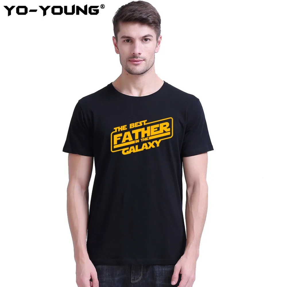 Футболка Yo Young Men модная футболка из 100% чесаного хлопка с надписью Father in The Galaxy Star