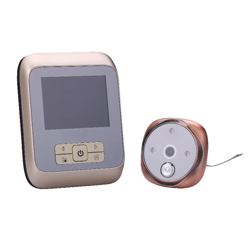Golden Цифровой глазок видео звонок Дверной звонок 3,0 дюймов TFT lcd цинковый сплав Материал ИК ночного видения 25 колец дверной звонок глазок макс 32 Гб - Цвет: Golden