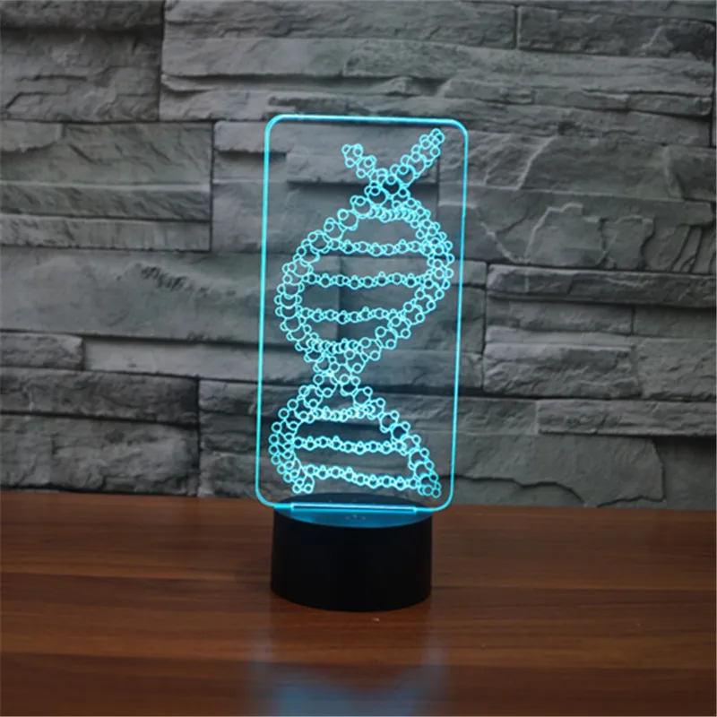 

Free shipping New foreign trade DNA2 3D lamp 7 color touch charge LED visual lamp atmosphere decorative USB Christmas gift