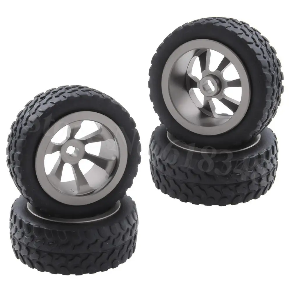 Titanium 4 шт. шины и колеса из алюминиевого сплава для WLtoys 1/28 RC автомобилей K969 K989 K999 P929 4WD короткий ход дрейф внедорожных ралли обновленная часть - Цвет: Titanium