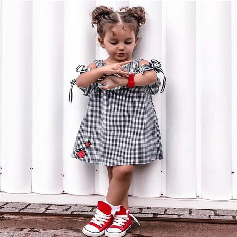 Kids Dresses For Girls 0-24M Newborn Toddler Plaid Dress Pageant Party Tutu Outfits Clothes Baby | Мать и ребенок