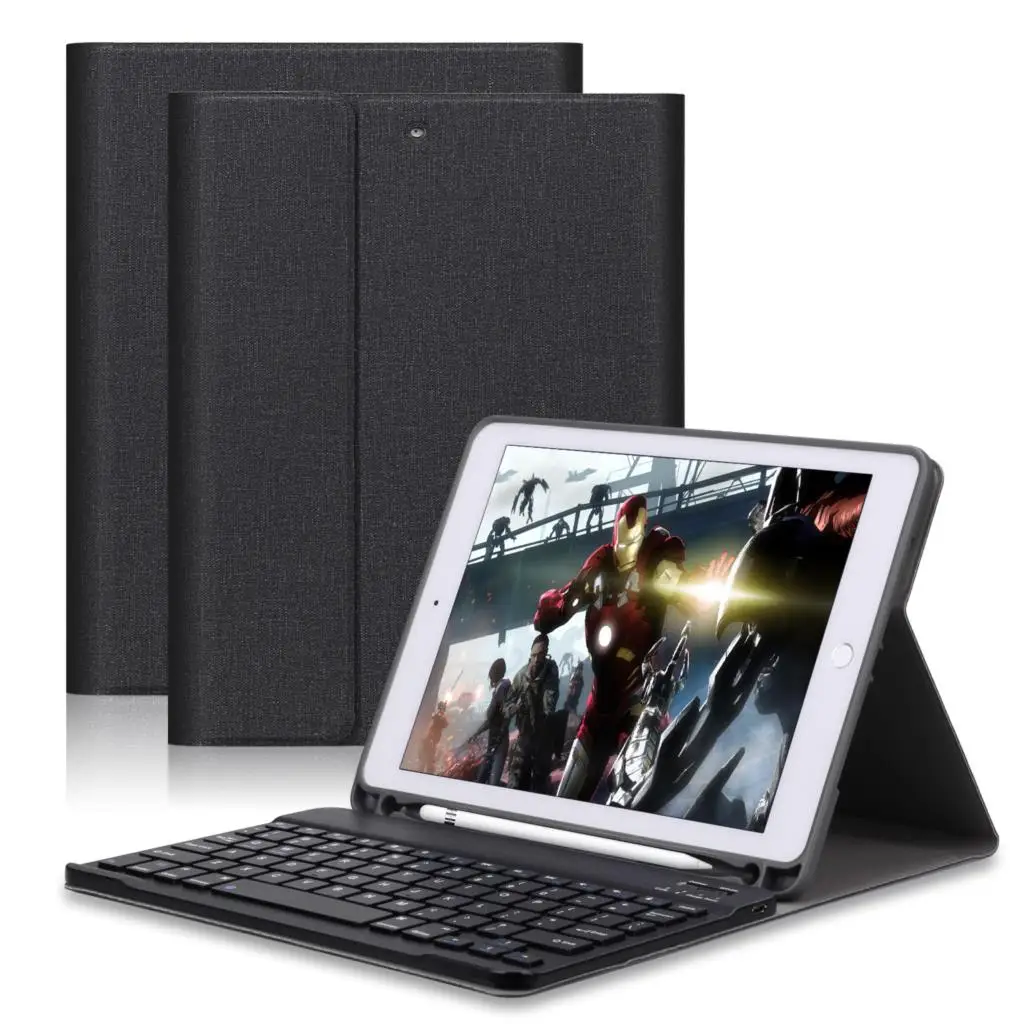 Черный Чехол для клавиатуры для iPad Pro 10,5 /iPad Air 3 чехол Магнитный умный чехол с карандашом 1" Съемная клавиатура - Цвет: Черный