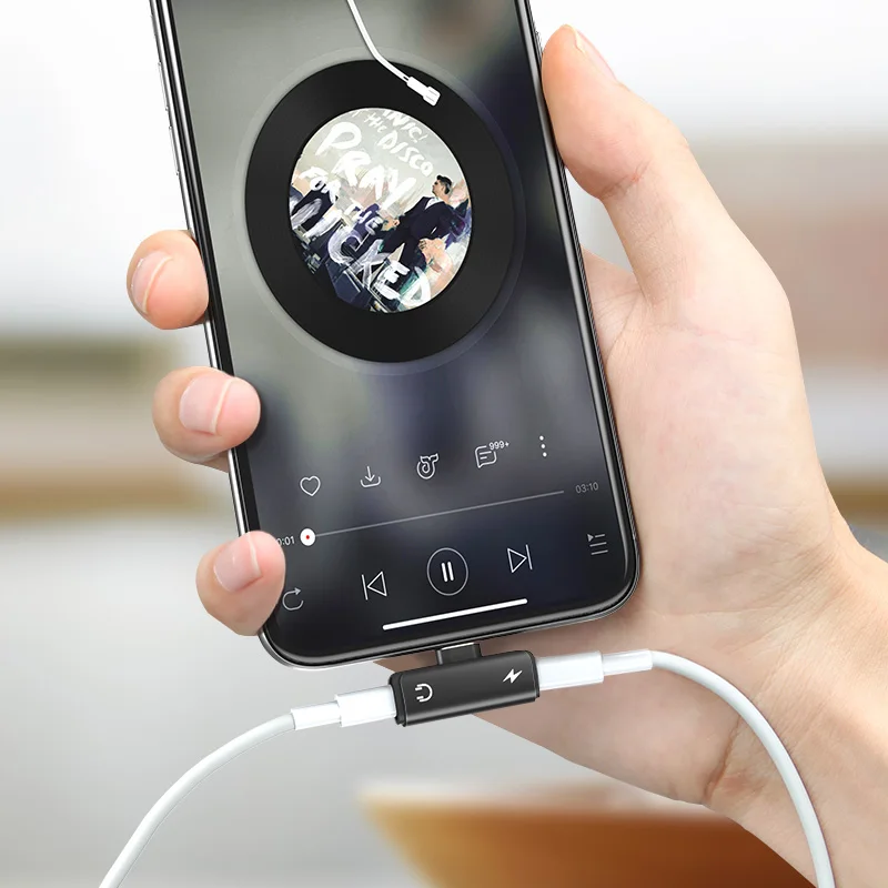 Адаптер для iPhone 7 8 X XS Max XR 1 lighting to 2 зарядка и прослушивание музыки вместе адаптер
