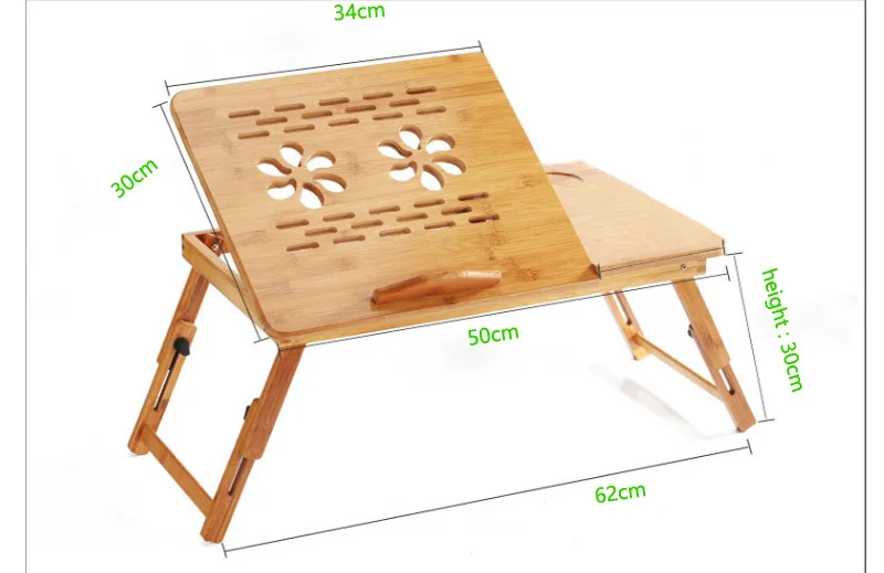 Портативный деревянный стол для ноутбука складной компьютерный кровати