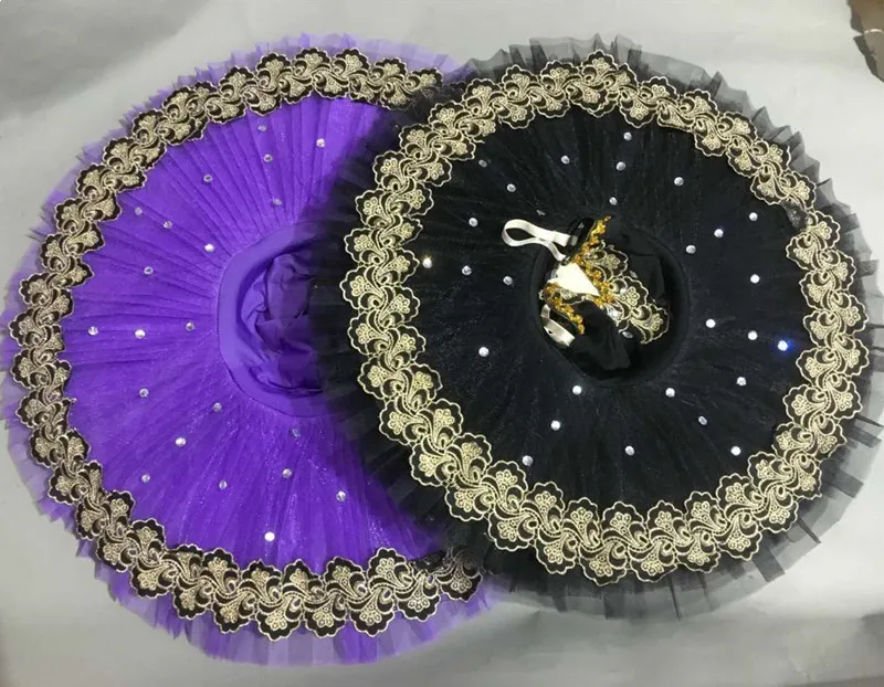 Профессиональная балетная пачка фиолетового и черного цвета для девочек
