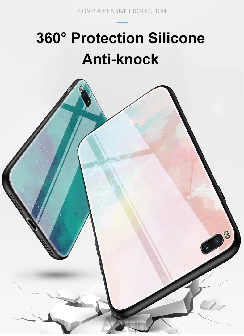 Красочный чехол из закаленного стекла для телефона для huawei P30 P10 P20 Lite Коврики 10 20 Pro Nova 2 2i 3 3i Honor 10 8 9 Lite 8X 7C чехол Coque