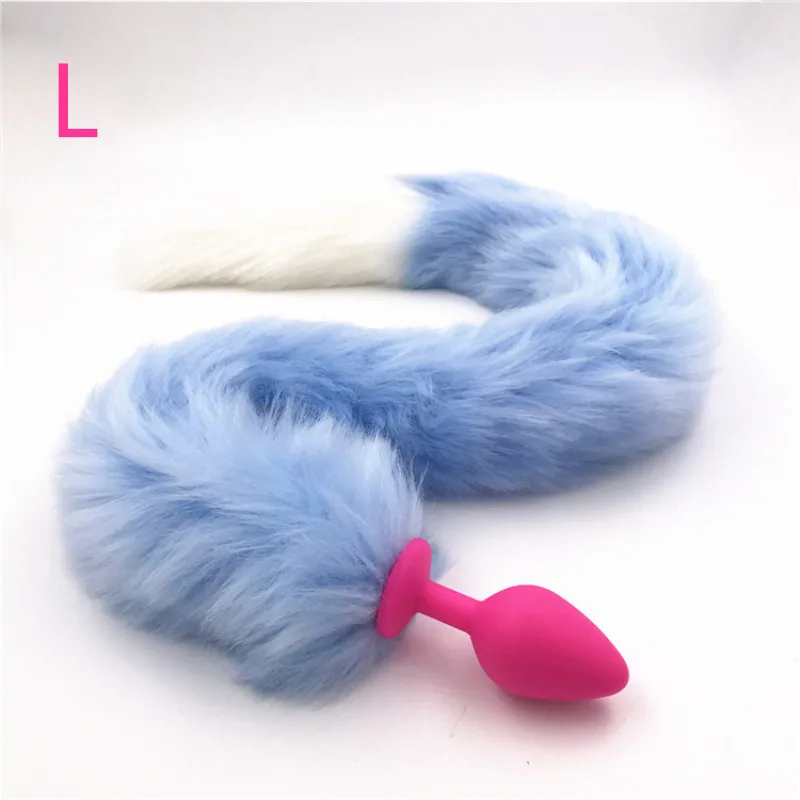 Фиолетовая/черная/Розовая силиконовая Анальная пробка с хвостом Сексуальная