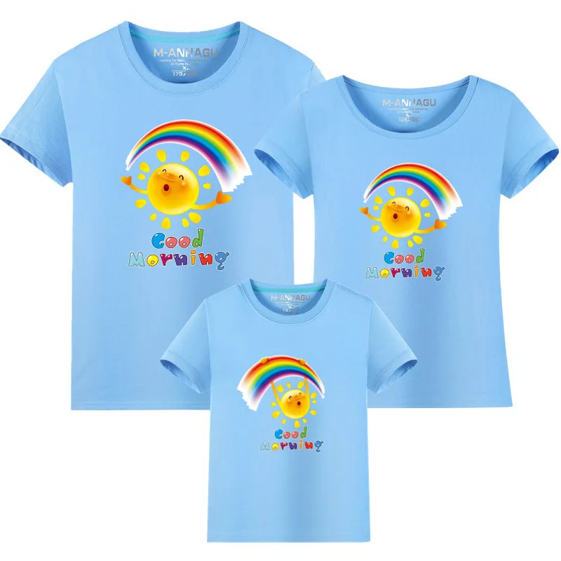 as picture Летние одинаковые комплекты для семьи футболка футболки с радугой для мамы, папы, сына и дочки одинаковые комплекты для семьи, мамы, папы и детей, футболки - Цвет: as picture