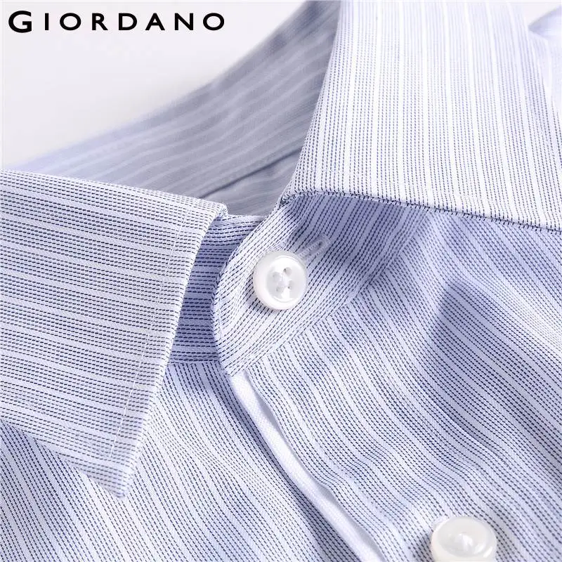 Giordano Мужская рубашка с коротким рукавом мужская накладным карманом изогнутым