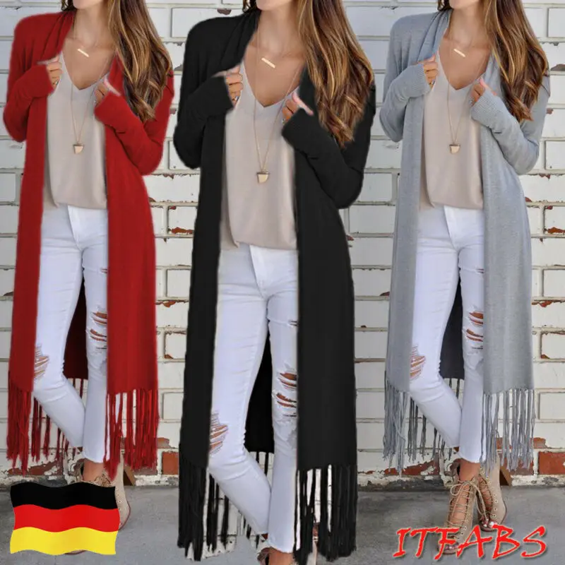 

Women Cardigan Jacket Outerwear Autumn Warmth Cardigan Coat Kimono DE