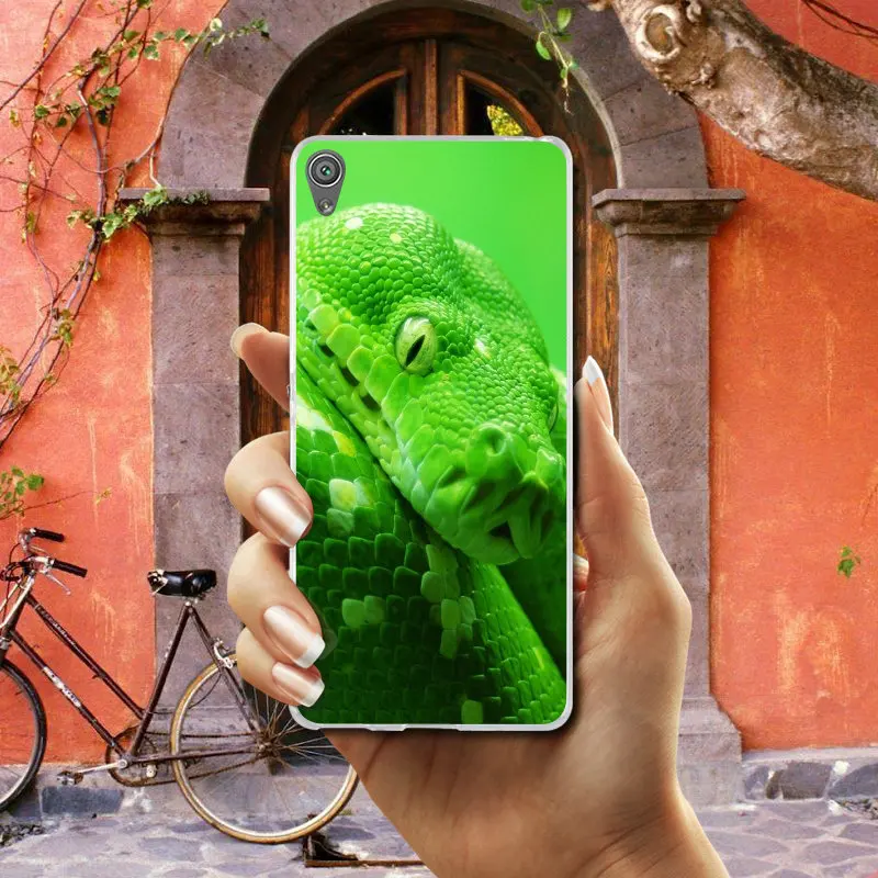 Змеиный зеленый чехол для Sony Xperia XA XZ Z Z1 Z2 Z3 Z4 Z5 Compact E3 E5 T3 M2 M4 M5 силиконовый мягкий