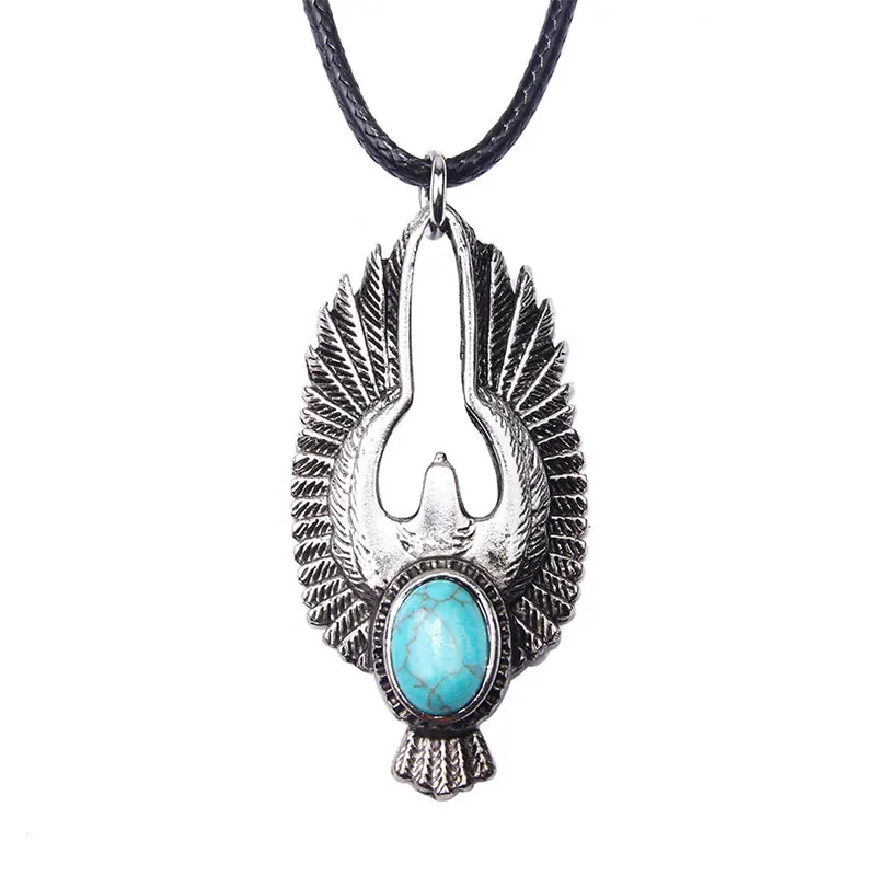 DoreenBeads старинная зеленая перьевая птица черная Вощеная Веревка подвеска