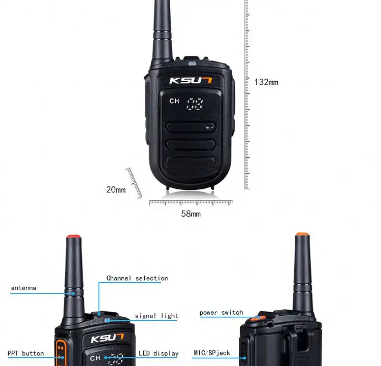Портативная рация KSUN X-35TFSI 8 Вт ручной BaoFeng UHF 400-470 МГц 128 канальный светодиодный дисплей двухстороннее радио портативное CB