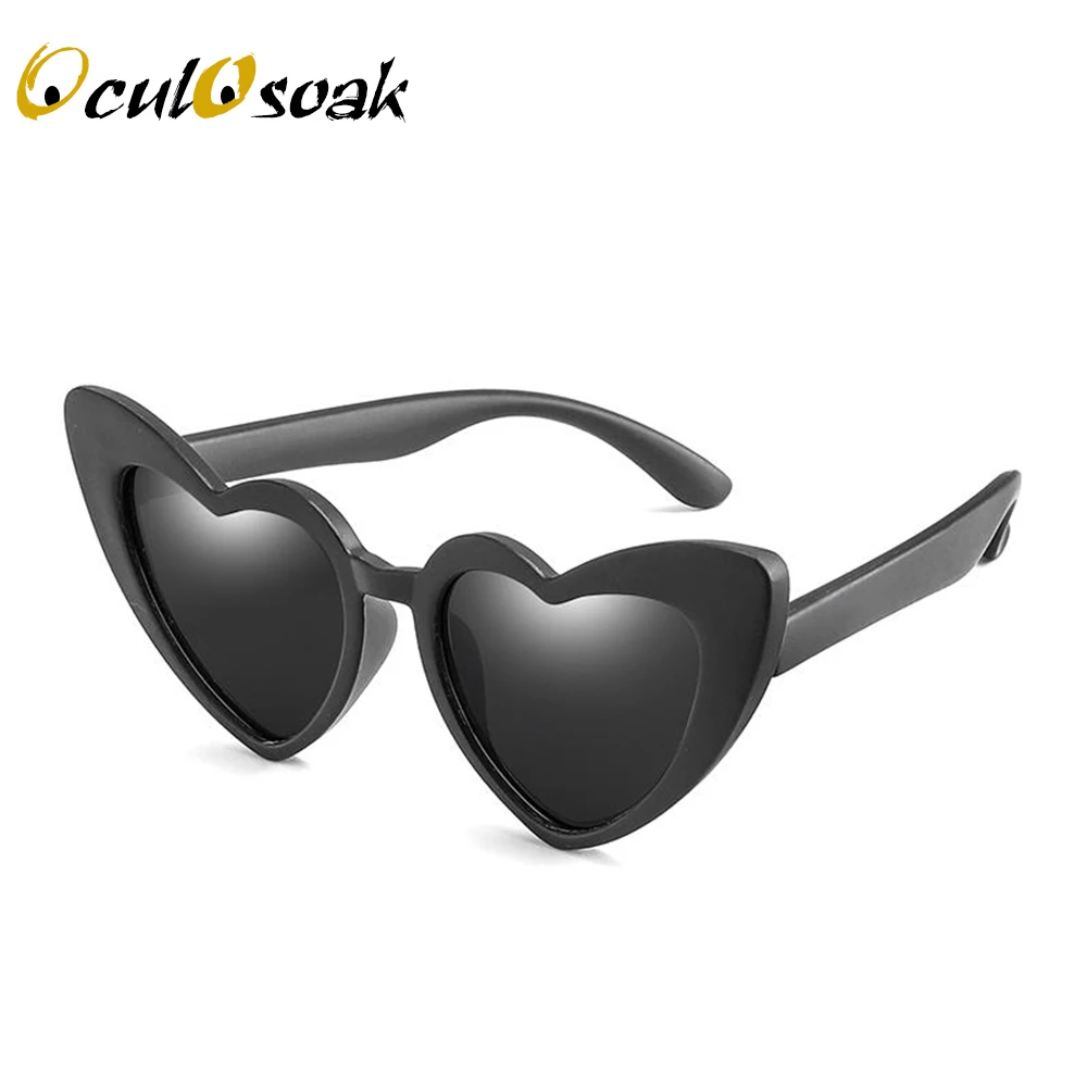 OculOsoak TR90 очки детские в форме сердца поляризованные солнцезащитные очки защитные черные розовые красные очки для детей uv400
