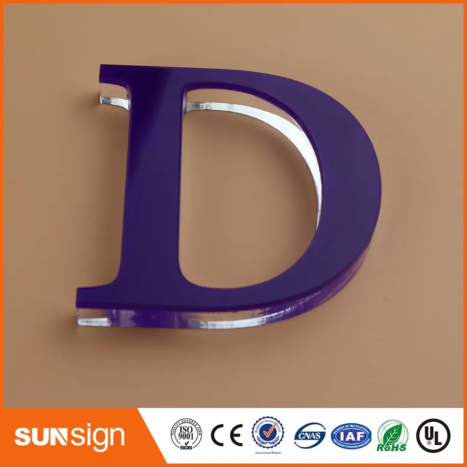 Оптовая продажа 3d вывесок дисплей люцитовый акриловый буквенный знак |