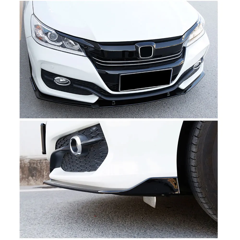 Яркий черный передний бампер 3-ступенчатый спойлер для губ подходит HONDA Accord 2018-2020 |