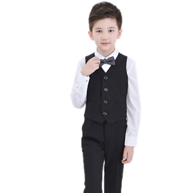 

2019 New Boys Formal Suit Autumn Spring Boys Wedding Clothes Party/Wedding Tuxedo Suit Blouse+Waistcoat+Tie+Pants 4Pcs/Sets