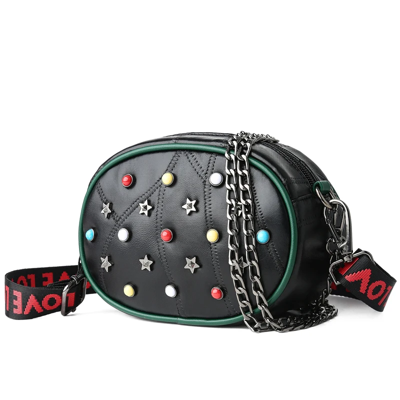 Поясная Сумка LYKANEFU из овечьей кожи сумки натуральной в стиле панк для женщин