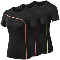 quick dry stretch slim fit yoga tops for woman short sleeve sports fitness t shirt outdoor running t shirts female yoga shirt