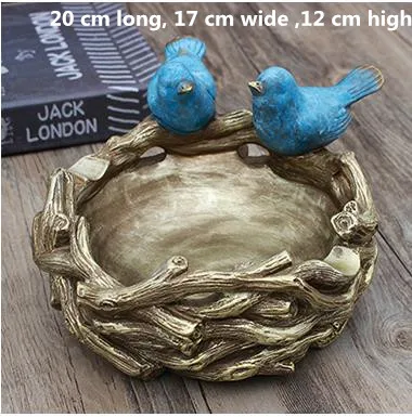

American country retro bird nest crafts, storage tray, home decorations, beautiful birds, Christmas birthday gifts