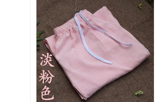 Брюки шаровары унисекс хлопковые и льняные для занятий единоборством кунг фу