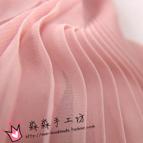 1psc DIY textile fabric Pale pink organ plait pleated chiffon 2016 new full-skirted dress wholesale fabric(pleated 0.5m) | Дом и сад