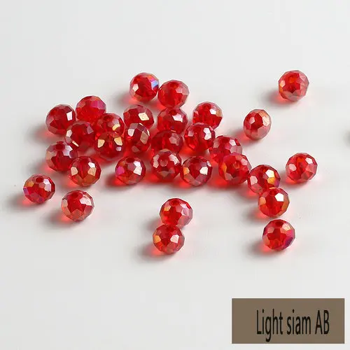 light siam ab Горячая Распродажа 4 мм-8 мм покрытием ab Цвет Кристалл Круглые свободные бусины стеклянный шарик, бусины для изготовление браслета ожерелья diy, ювелирные аксессуары - Цвет: light siam ab