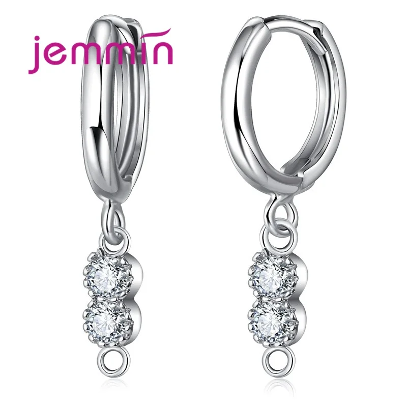 

Серьги-гвоздики женские из серебра 925 пробы с фианитами, 5 партий