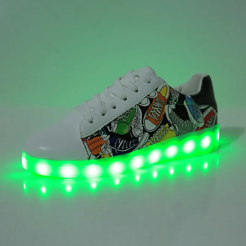 35-45 USB зарядка Tenis Feminino Basket Led Light Up кроссовки дети мальчик девочка светящиеся