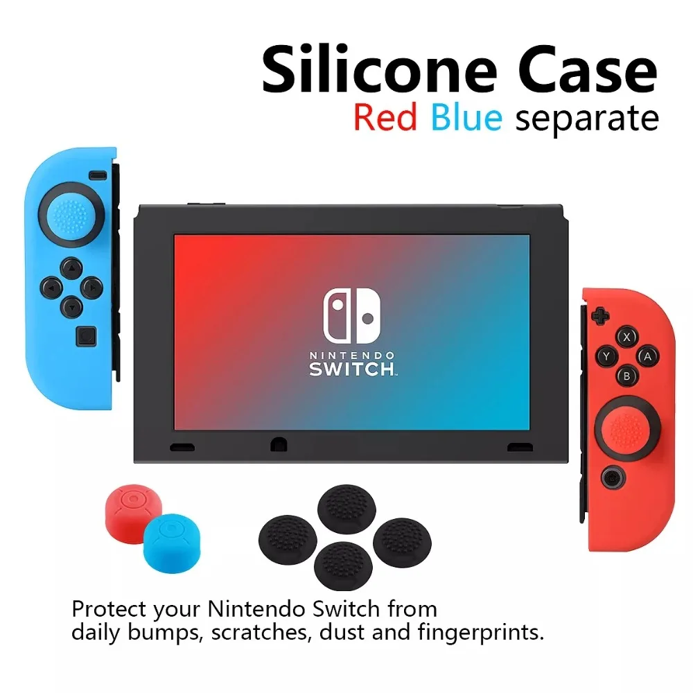 Yoteen для nintendo Switch силиконовый чехол Мягкий защитный с Joy-Con кожа большого пальца