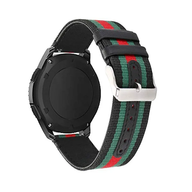 Difeini samsung Шестерни S3 Смотреть Band Frontier 22 мм нейлон Стиль кожаная Спортивная замена ремешок для белый|Ремешки