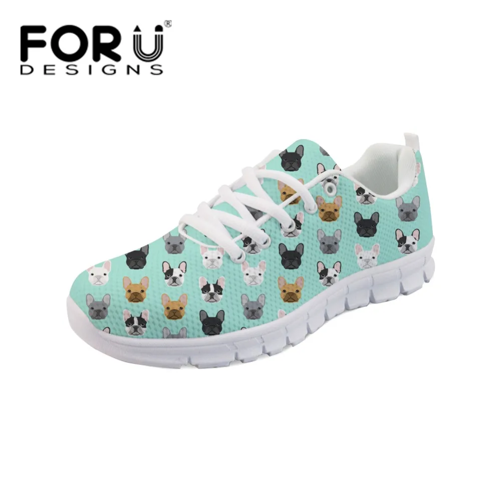 FORUDESIGNS/Модная обувь на плоской подошве с изображением французского бульдога