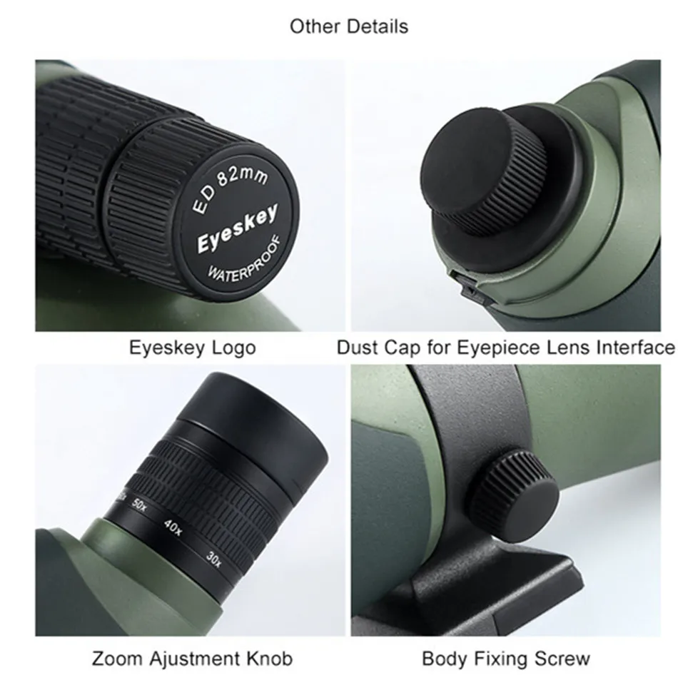 Spotting Scope Telescope 20-60x82mm Waterproof With Multi-coated Lens + BAK4 Prism For Bird Watching Viewing High Resolution | Инструменты