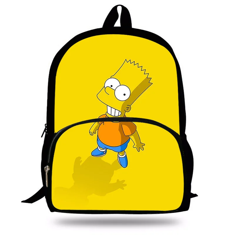 Новый 16 дюймовый школьный рюкзак Mochila с принтом Симпсонов детские школьные сумки