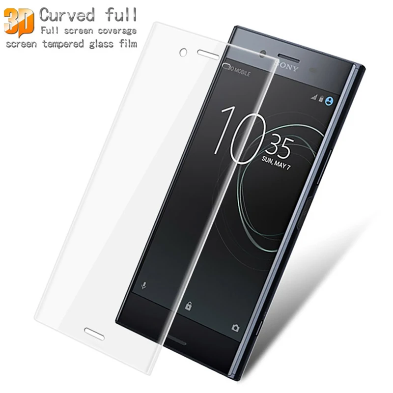 100 шт./лот 3D изогнутое закаленное стекло для Sony Xperia XZ полное покрытие экрана