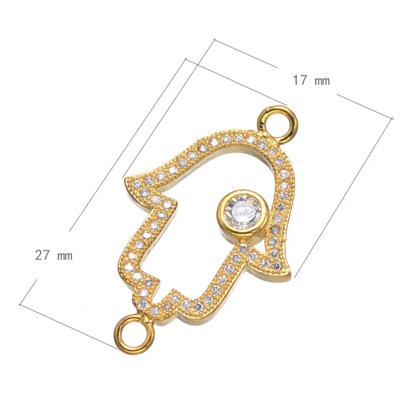5 шт. ювелирные изделия Винтаж Циркон Хамса подвески для браслетов и ожерелья